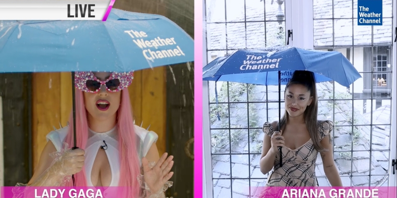 Der Weather Channel bewirbt Lady Gagas neue Single 'Rain On Me'